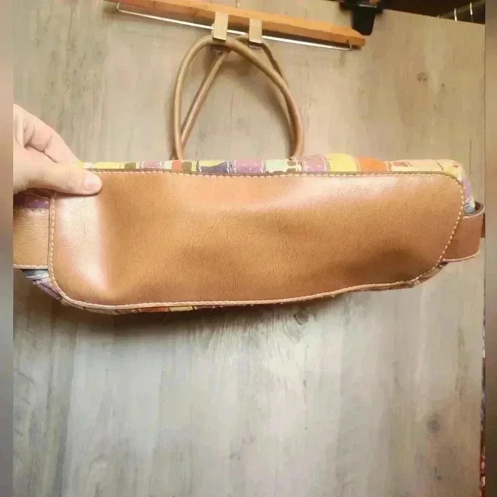 FOSSIL Patchwork Multicolor Shoulder Bag With Key… - image 11